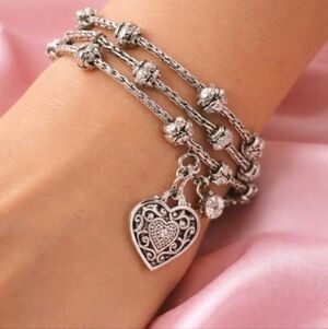 Brighton Reno Heart Bracelet Adjustable Silver